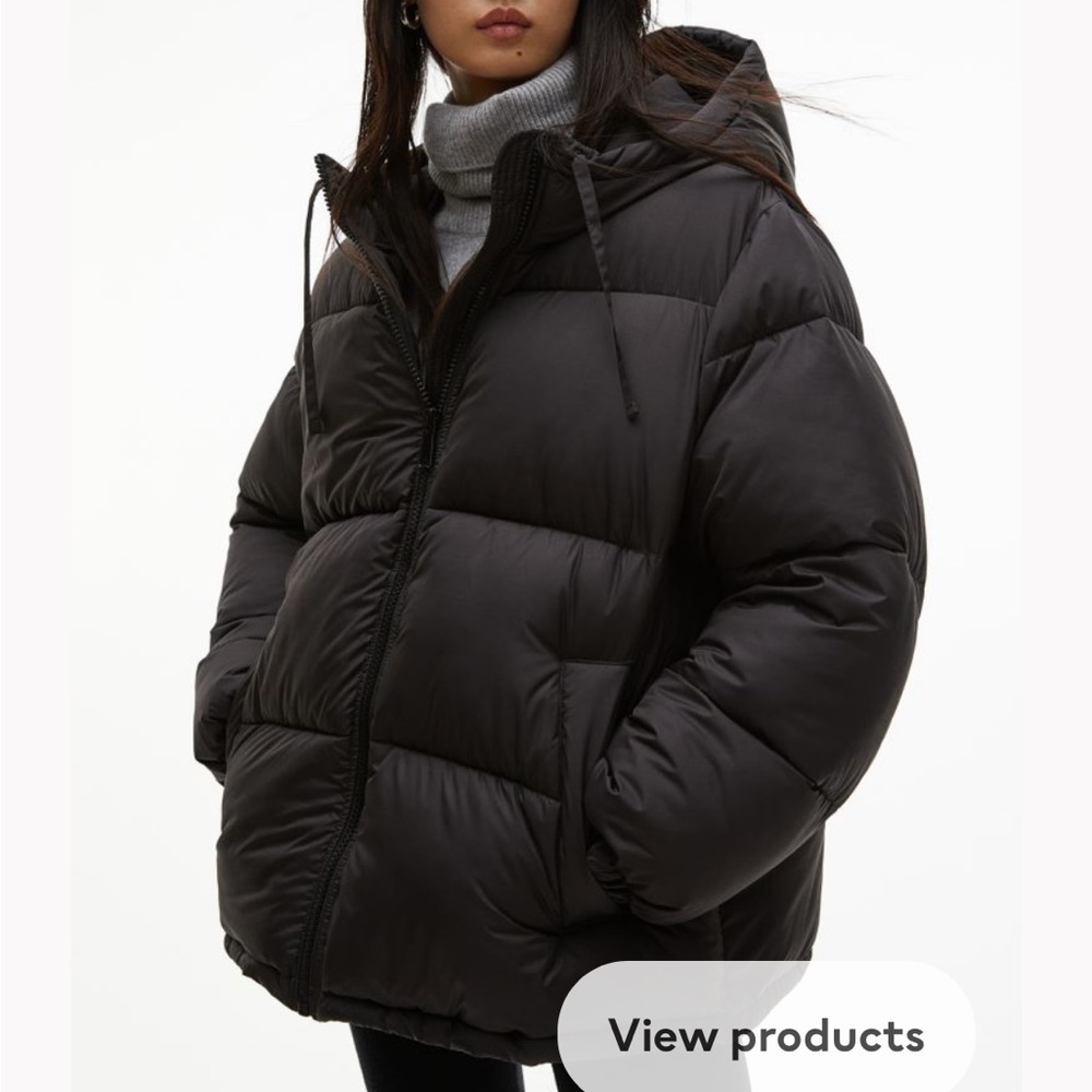 BNWT size L H&M black puffer coat